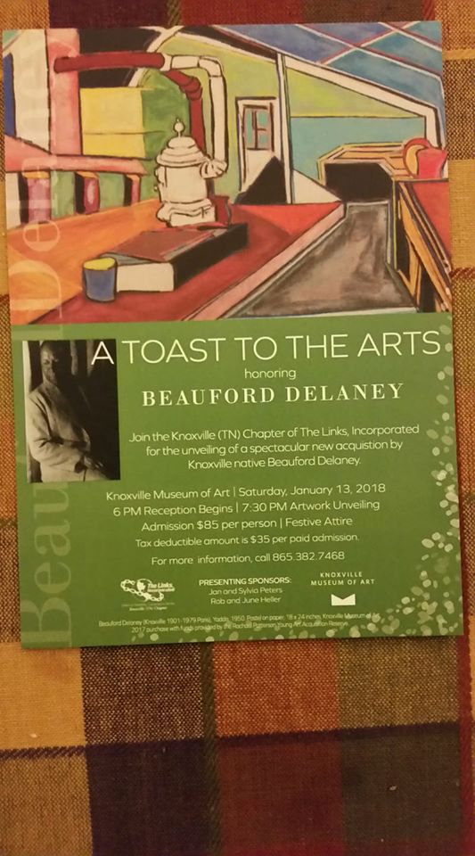 Invitation card for 2018 “A Toast to the Arts” event
Image courtesy of the Knoxville Links