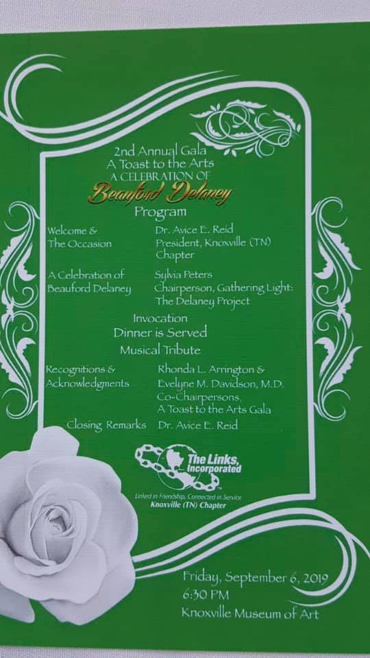 Invitation card for 2019 “A Toast to the Arts” event
Image courtesy of the Knoxville Links